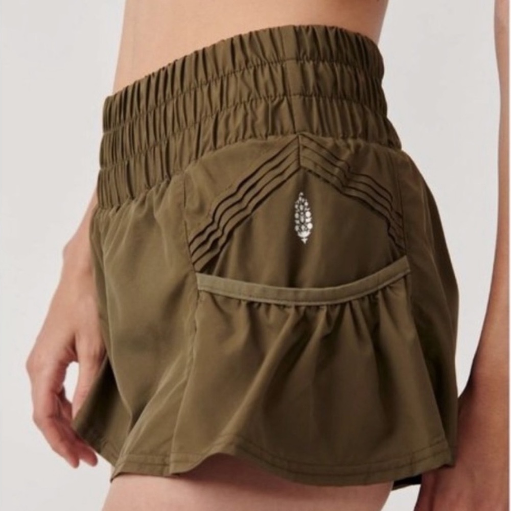 NWOT Free People By Movement Get Your Flirt On Shorts Color Olive Size XS